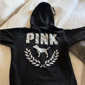 Victoria's Secret Black Hoodie with Silver Accents